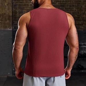 210gsm algodón transpirable humedad-wicking gimnasio desgaste hombres camiseta sin mangas anti-encogimiento de alta calidad sin mangas hecho por vestido deportivo - Product Image 5