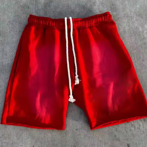 Custom Logo High Quality French Terry Cotton Patch Stitching <b>Shorts</b> Acid Wash Distressed <b>Shorts</b> for <b>Men</b> - Product Image 4