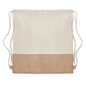 Borsa Personalizzata in Juta e Cotone India Merchandising Sportpacks Sacchetto Promozionale con Coulisse - Product Image 3