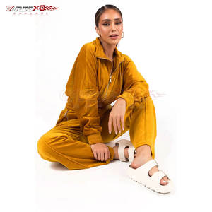 Conjunto Deportivo de Terciopelo para Mujer, Chaqueta con Capucha y Cierre de Cordón, Pantalones de Corte Regular para un Look Casual y Lujoso - Product Image 4