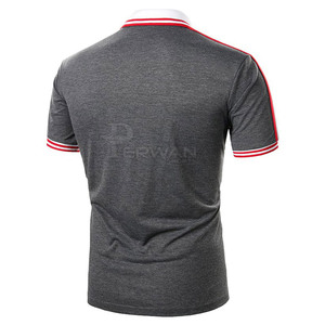 เสื้อโปโลผู้ชายผ้าฝ้าย100% ออกแบบเองได้, เสื้อโอเวอร์ไซส์ใส่สบายเนื้อผ้าถักลายสีพื้นสไตล์ใหม่ - Product Image 3