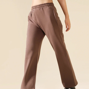 Wholesale Ladies Winter Baggy <b>Trousers</b> Mid <b>Waist</b> Casual Flat Front Outerwear <b>Elastic</b> <b>Waist</b> Pocket Women's Pants <b>Trousers</b> - Product Image 2