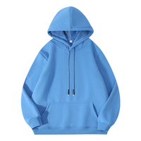 Hoodie personnalisé en coton 100% brodé, style streetwear d'automne, 250 g/m², molleton épais, noir, coupe oversize avec poche