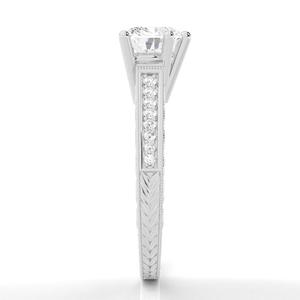 แหวนทองคำขาว18K สำหรับผู้หญิงขายส่งเพชรที่โตขึ้นรูปหัวใจและกลมสไตล์วินเทจสุดหรู - Product Image 4