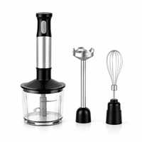 Ensemble de mixeur plongeant sans fil 3 en 1, mixeur plongeant rechargeable portable avec bol hachoir transparent, 2 vitesses pour la cuisine