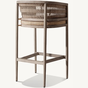 Un taburete de bar individual hecho de madera de teca de alta calidad con un estilo moderno y cojines estéticos y duraderos - Product Image 3