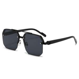 Nuevas gafas de sol cuadradas de media montura, gafas de estilo moderno y de alta gama - Product Image 4