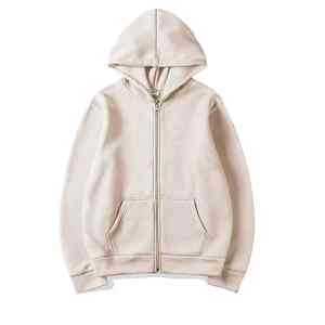 2025 nueva moda sudadera abrigo bolsillos delanteros cremallera cálida 100% algodón chaqueta con cuentas hombres mujer Otoño Invierno cárdigan de Color puro - Product Image 5