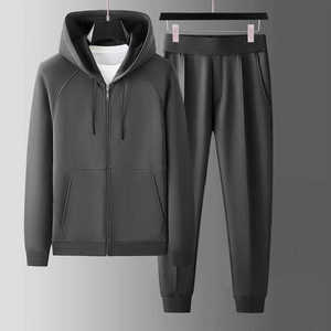 Ensembles de survêtements pour hommes imprimés d'hiver en gros pour l'entraînement, le jogging, sweats à capuche deux pièces, entraînement décontracté 100% coton - Product Image 2