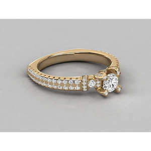 Bague pour femme en or 9 carats avec diamant solitaire cultivé en laboratoire - Product Image 3