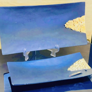 ถาดเสิร์ฟโลหะทรงสี่เหลี่ยมผืนผ้าเกรดเชิงพาณิชย์งานแฮนด์เมดคุณภาพระดับพรีเมียมดีไซน์ใหม่ชุบทองสำหรับร้านอาหาร - Product Image 4