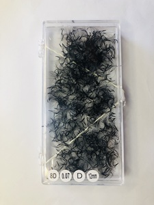 Extensions de cils noirs préfabriquées coréennes très vendues, en fibres synthétiques, épaisseur 0,15 mm, volume 2D à 8D, longueur naturelle, boîtes personnalisées - Product Image 5