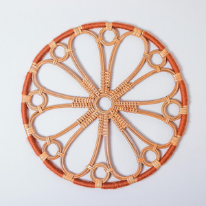 Colorful rattan <b>placemat</b> artisanal handmade <b>dining</b> mat decorative boho <b>table</b> charger plate eco friendly durable <b>table</b> accessory - Product Image 5