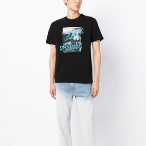 Vente en gros T-shirt lourd surdimensionné personnalisé pour hommes Vintage Neck Line T-shirt noir uni avec options de logo personnalisé élasthanne - Product Image 2
