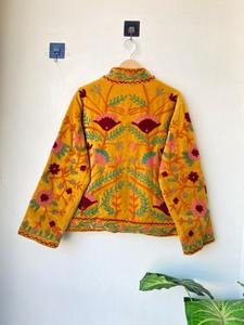 Floral terciopelo algodón Suzani bordado Boho chaqueta de invierno nuevo diseñador abrigo Navidad regalo festivo Casual prendas de vestir capas - Product Image 6