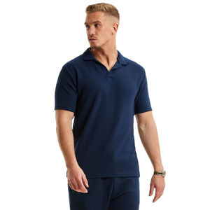 Polo à manches courtes personnalisé pour hommes polos en coton de grande taille, tricotés extensibles confortables et respirants - Product Image 2
