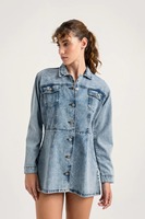 Mini robe en jean sur mesure de qualité supérieure Robes en jean d'été et d'hiver Robe en jean pour femmes de la rue principale