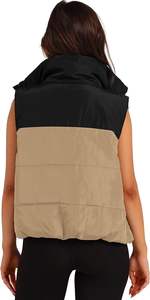 Chaleco Corto Acolchado para Mujer, Cuello Alto, Chaqueta Informal Ecológica, Estilo Deportivo para Correr, Chaleco Deportivo Blanco de Plumón - Product Image 4