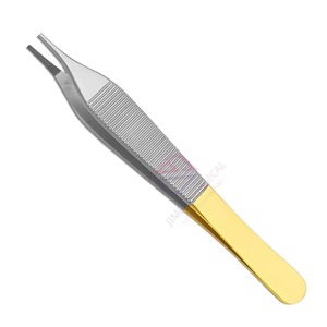 Pinzas Adson de Alta Calidad, Punta Fina de 4.5, Pinzas Quirúrgicas Manuales de Acero Inoxidable, Certificadas por MOL para Uso Médico - Product Image 1
