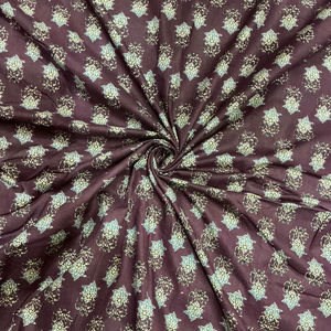 Organic Breathable Block Print Cotton Fabric Soft Indian Floral Print Cambric Girls <b>Boys</b> Apparel Quilting Home Projects Curtain - Product Image 1