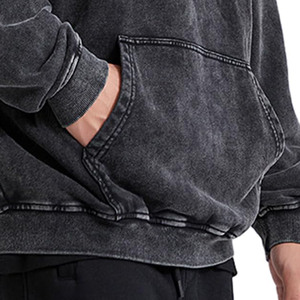 Sweat-shirts d'hiver pour hommes avec logo brodé personnalisé, impression en relief, haute qualité, coupe ample, 100% coton, polaire, sweat-shirts à capuche - Product Image 3