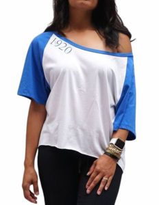 High Quality Women's Contrast Neckline Sorority Zeta Phi Beta Applique Patches Embroidery Letters Regular Fit 1920 T-Shirts - Product Image 5