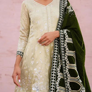 Luxury 3-Piece Women's Party <b>Dresses</b> Stylish Beautiful Luxury Organza Suits Ramsha Volume Minhal-12 Indian Pakistani Boutique - Product Image 1