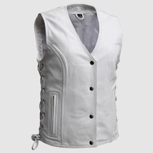 Gilet de moto en cuir véritable pour homme, taille plus, personnalisable, imperméable, respirant, écologique, promotionnel du printemps, vêtements d'extérieur - Product Image 1