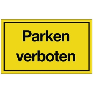 Yellow Black Plastic Display Board Sign 250x150mm for <b>Clear</b> Parking Prohibition - Product Image 1