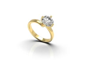 Anillo de Compromiso de Lujo Shama Gems Jewels para Mujer, Chapado en Oro de 18K y Rodio, Plata de Ley 925, con Moissanita Solitaria, Certificado por Terceros - Product Image 5