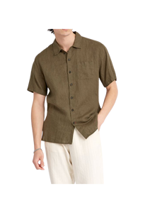 Camisa informal de manga corta para hombre de alta calidad de algodón 100%, elegancia minimalista fresca, transpirable y hecha a medida con un toque moderno - Product Image 2