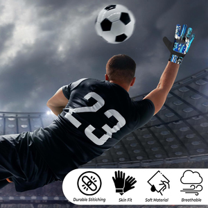 Gants de gardien de but en latex de haute qualité, professionnels, confortables, avec logo personnalisé, protection des doigts, imperméables - Product Image 4