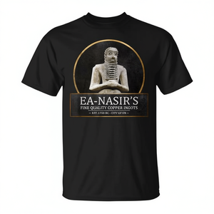 Camiseta con meme de historia de la Edad de Bronce de Ea Nasir con lingotes de cobre, ropa promocional premium - Product Image 2