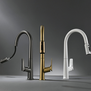 Grifo de <span class=keywords><strong>cocina</strong></span> moderno de un solo orificio de latón negro mate, grifo extraíble <span class=keywords><strong>Gourmet</strong></span>, grifo mezclador Flexible para baño, <span class=keywords><strong>cocina</strong></span> para hoteles - Product Image 6