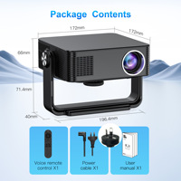 Projecteur domestique 1080P 300 ANSI LED Android 13 avec fonction de mise en miroir d'écran de téléphone portable, réglage multi-angles et haut-parleurs intégrés