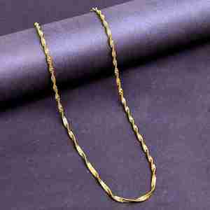 Wholesale 14K 18K 24K Micro Gold Plated Twisted Singapore <b>Chain</b> Necklace Modern <b>Chain</b> Design Fashion <b>Chain</b> Necklaces Brass <b>Chain</b> - Product Image 2