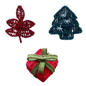 Ornement de Noël artisanal en jonc de mer et rotin, couleur naturelle, taille personnalisée, pour la décoration festive du salon - Product Image 1