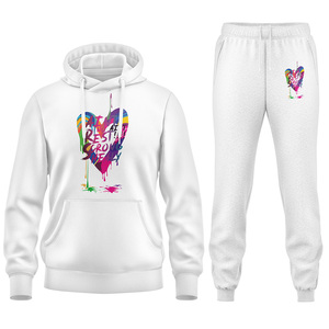 Conjunto de chándal de invierno unisex, Sudadera con capucha cómoda de secado rápido, ropa informal, logotipo de talla grande personalizado, opción transpirable al por mayor - Product Image 4