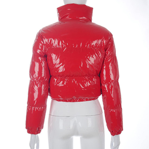 OEM Custom logo Shiny Crop <b>Top</b> Puffer Jacket for Women Custom logo Women <b>Bubble</b> Jackets - Product Image 5