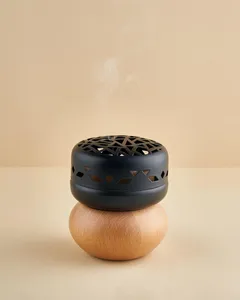 Quemador de incienso Oud islámico árabe de Venta caliente Mubkhar de madera y metal árabe para uso en primavera y otoño - Product Image 2