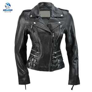 Blouson de moto en cuir d'agneau véritable pour femme, taille personnalisée, doublure satinée, couleur personnalisée, réversible, coupe-vent, respirant - Product Image 3