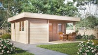 Maison en bois Semfya, cabane en rondins préfabriquée à 3 pièces, Oscar-Modern Garden Guesthouse, maison d'hôtes en bois massif pour jardin, cour, 5 ans