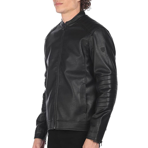 New Arrival Men's Leather Jacket <b>Stand</b> Collar Waterproof High Street Winter Motorcycle Reversible Stylish for Casual Wear Front - Product Image 2