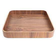 Diseñador de moda Producto de Venta caliente Desayuno para bandeja de frutas secas Bandeja rectangular grande de madera marrón para servir alimentos con asas - Product Image 4