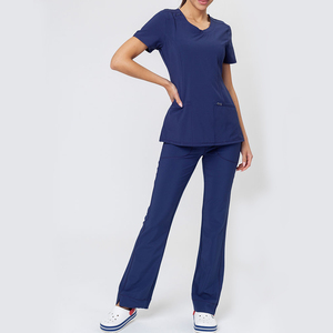 Fabrication en gros d'ensembles de gommages médicaux pour femmes tissu tissé en spandex doux uniforme d'infirmières produit Offre Spéciale respirant - Product Image 2
