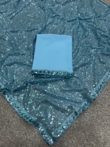 Estilo étnico Floral estampado ecológico estirable completo Saree FAUX Georgette Heavy Sequence Work Cutwork Lace Border Bandana - Product Image 4