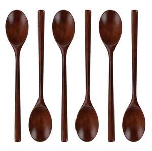 Juego de 4 cucharas de cóctel de madera hechas a mano de alta calidad, utensilios de cocina modernos, cucharas de cubiertos de madera para servir, cuchara para cocinar - Product Image 3
