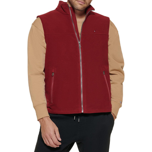 Chaleco polar ultracálido para hombre, ropa de abrigo de Otoño de estilo deportivo clásico, lana de calidad, transpirable, con cremallera, color burdeos, talla grande - Product Image 2
