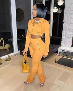 Conjunto Deportivo de Dos Piezas para Mujer, Otoño, Ajustado, de Algodón y Elastano, para Correr - Product Image 5