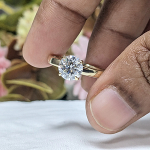 1 Ct Lab Grown Diamond <b>Solitaire</b> Engagement <b>Ring</b> for Women Solid 10K/14K Yellow Gold IGI Certified Luxury Wedding Jewelry - Product Image 1